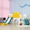Infurnic Baby Activity Gyms, Kids Slide Playset with Basketball Hoop and Storage Baskets, for Indoor Playground, Multicoloured, 70.1"*69.7"*39" - 3 of 4