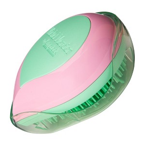 Michel Mercier Pack and Go Detangler - Unisex Detangling Hair Brush - Mini Portable Travel Size, Compact Brush - Regular Hair - Green-Pink - 1 pc - 1 of 4