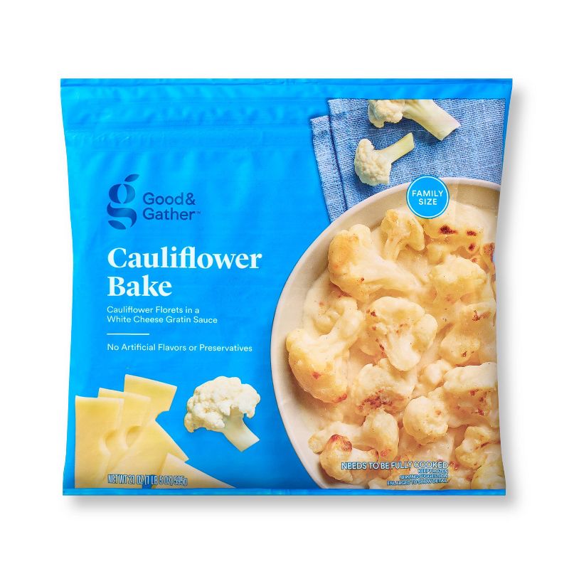 Frozen Cauliflower Florets in White Cheese Gratin Sauce - 21oz - Good &#38; Gather&#8482;, 1 of 5