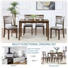 5-Piece Dining Set with Rectangular Wooden Table and 4 Upholstered Chairs - 4 of 4