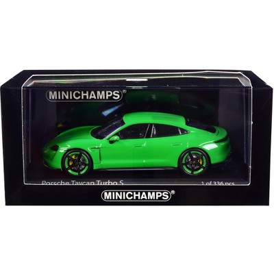 2020 Porsche Taycan Turbo S Bright Green Limited Edition to 336 pieces Worldwide 1/43 Diecast Model Car by Minichamps