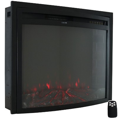 Sunnydaze Cozy Warmth Indoor Electric Fireplace Insert - Modern Horizontal Recessed Mount - 9 Color Options for Flames