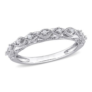 EVERLY JEWELRY | Sterling Silver 1/8 CT TW Diamond Vintage Anniversary Band - 1 of 4
