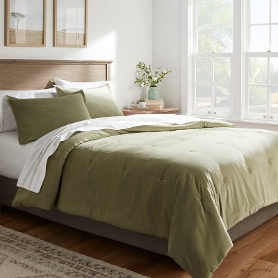Threshold Full/Queen Velvet Comforter and Sham Set Green - Threshold™: Luxurious Bedding, OEKO-TEX Certified — фото 2