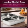 Elite Cuisine 5qt Stainless Steel Electric Buffet Server Food Warmer with 2 Trays - 4 of 4