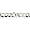 Black Bow Jewelry Men's 13.5mm Sterling Silver Solid Flat Curb Chain Necklace - 4 of 4