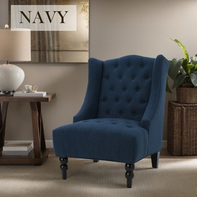 Hrinhom 27.3" W Mid-Century Modern Reading Chair,Upholstered Accent Chair,Wingback Chair With Solid Wood Legs