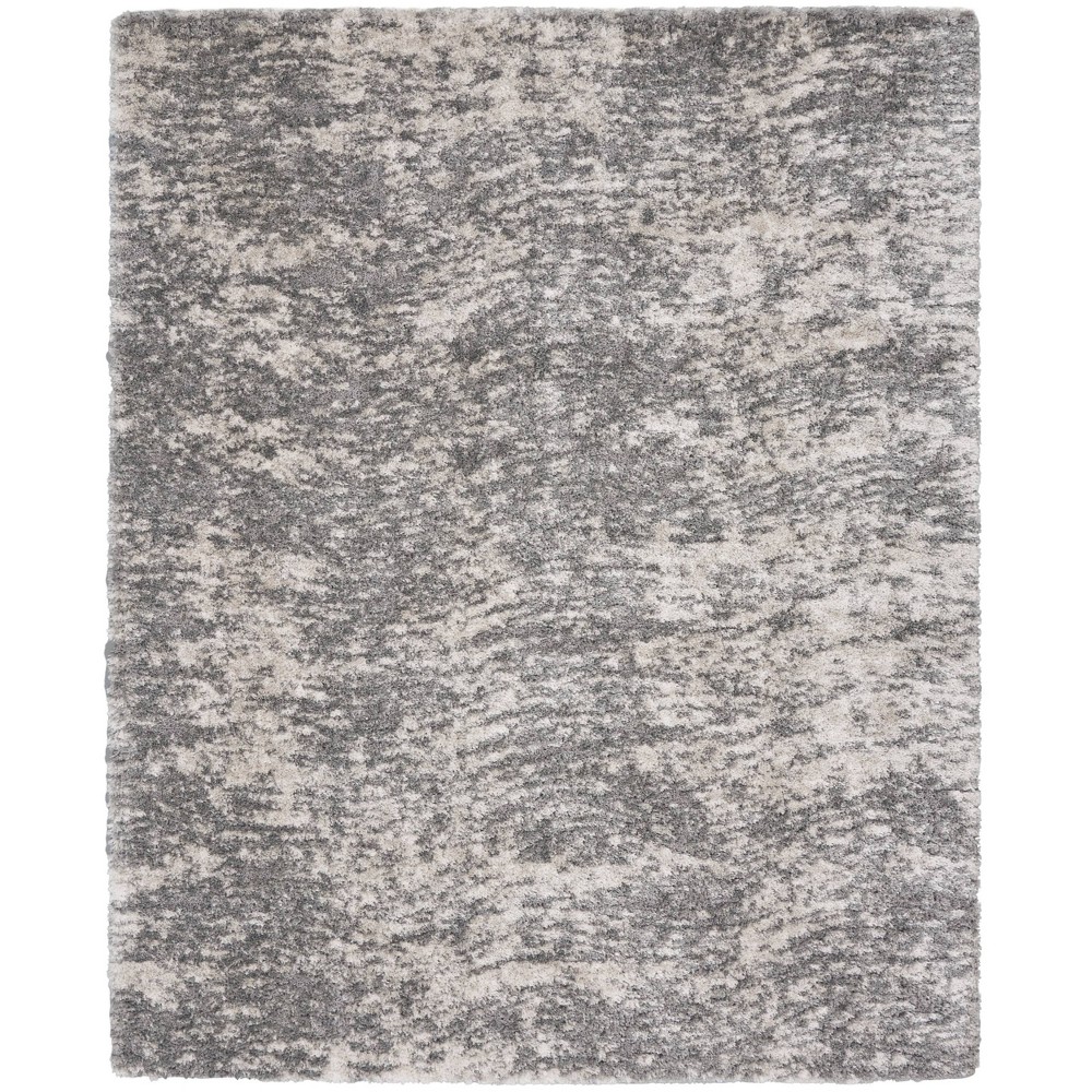 Photos - Area Rug Nourison 7'10"x9'10" Shag Wavy Abstract Machine Woven Indoor  Char 