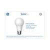 GE 8pk Basic Soft White LED 60W A19: 9.5W, 760 Lumens, 2700K, E26 Base, 9.1-Year Life, 1-Way, CA Title 20 Compliant - 3 of 4