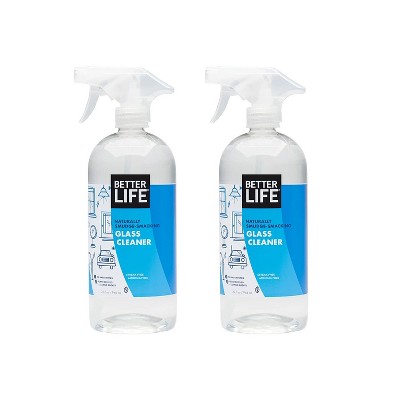 Better Life Cruelty Free Unscented Biodegradable Streak Free Multipurpose Natural Plant Based Glass Cleaner Spray Bottle, 32 Ounces (2 Pack)