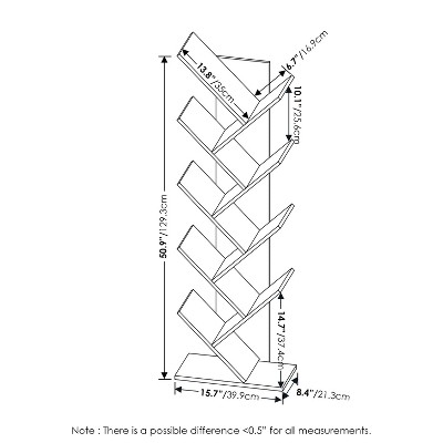 French Oak 9-Tier Lightweight Tree Bookshelf