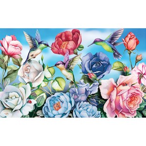 Briarwood Lane Doormat 30x18 Indoor Outdoor Hummingbird and Roses Spring For Spring Doormat - 1 of 4
