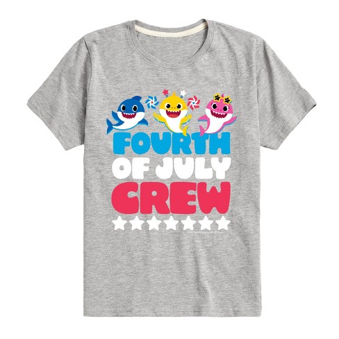 Boys' - Baby Shark - Fourth Of July Crew Short Sleeve Graphic T-Shirt - image 1 of 4