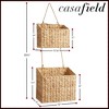 Casafield 2-Tier Hanging Storage Basket Set, Natural Water Hyacinth Wall Basket, Boho Organizer for Kitchen Pantry, Home Office, Entryway, Bathroom - 4 of 4