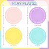 Hachikiko Colorful Birthday Party Plates and Napkins Set, Macaron Color Purple Blue Pink Yellow Pastel Disposable Paper Tableware Rainbow Decorations - 2 of 4