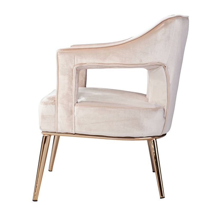 Ganex Upholstered Accent Chair Taupe/Champagne - Aiden Lane, 4 of 10