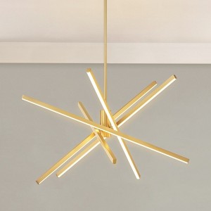 Rennnsan Pireka 31" W Sputnik Aluminum Modern LED Dimmable Chandelier in Gold - 1 of 4