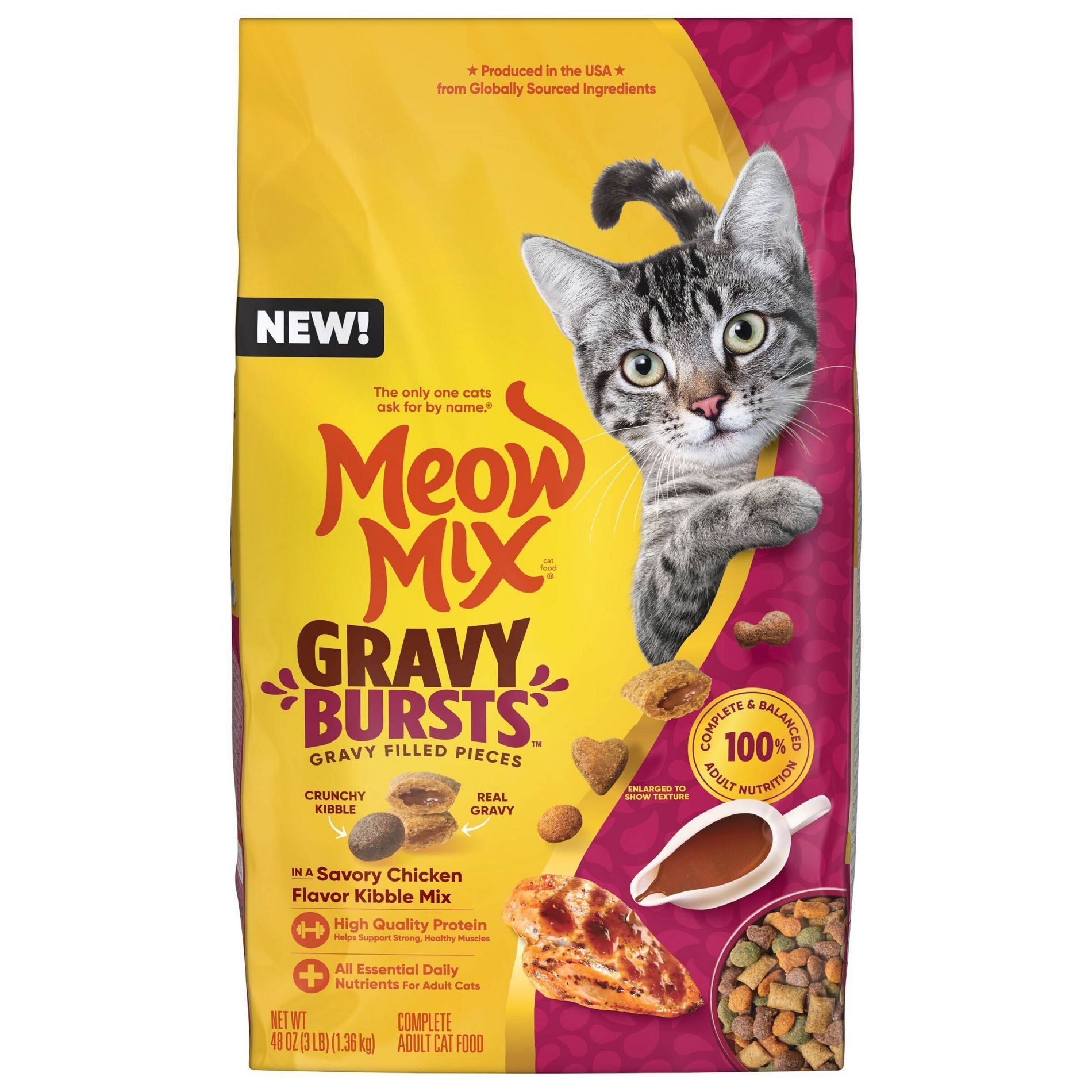 Meow Mix Burst Chicken Gravy Flavor Dry Cat Food