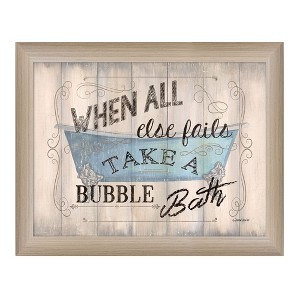 Take a Bubble Bath By Debbie DeWitt, Printed Wall Art, Ready To Hang Framed Poster, Beige Frame - 1 of 1