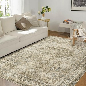 Hallway Runner Rug Long Rug Runner Washable Non-Slip Carpet for Kitchen Entryway Laundry Bedroom, Vintage Accent - 1 of 4