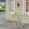 3 Piece Bistro Table and Chairs, Waterproof Folding Cafe Table and Chairs,Small Bistro Set for Small Space/Indoor/Outdoor/Porch/Lawn - 2 of 4