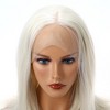 Unique Bargains Women Medium Long Straight Bob Lace Front Wigs with Wig Cap 12" 1PC - 4 of 4