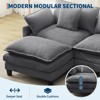 GustoWave 146" Modular Sectional Sofa, Cloud Couch with Movable Ottoman & Throw Pillows, Modern Corduroy Sofa, Comfy Deep Seat Couch - 4 of 4