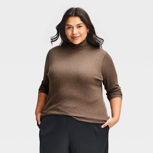 Women's Long Sleeve Featherweight Mockneck T-Shirt - A New Day