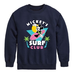 Boys' - Disney - Mickey's Surf Club Graphic Long Sleeve Fleece Sweatshirt - 1 of 4