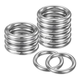 Unique Bargains Dream Catcher Stainless Steel Macrame Wreath Floral Round Metal O Rings 12 PCS - 1 of 4