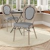 Flash Furniture Marseille Indoor/Outdoor Commercial Thonet Bistro Stacking Chair, Textilene and Bamboo Print Aluminum Frame - 2 of 4