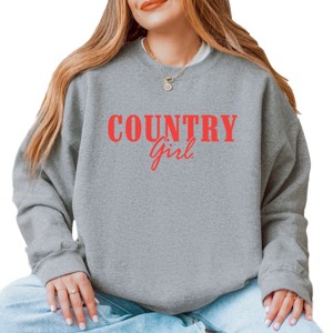 Country Girl Puff Print -  Womens Graphic Sweatshirt - 1 of 4