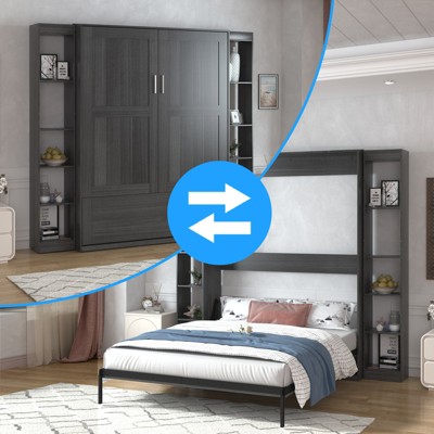 Mjkone Modern Space-Saving Wall Bed,Queen Size Murphy Bed