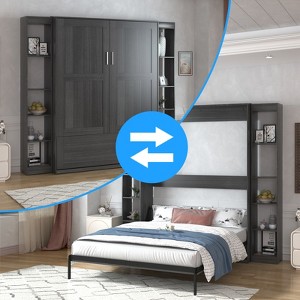 Mjkone Modern Space-Saving Wall Bed,Queen Size Murphy Bed - 1 of 4