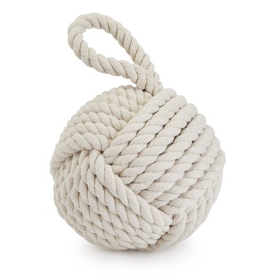 Ivory Nautical Rope Knot Door Stop with Handle