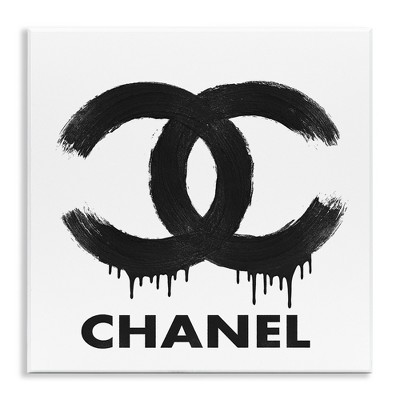Stupell Industries Black Glam Drip Logo Wall Plaque Art