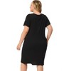 Agnes Orinda Women's Plus Size Solid Comfort Short Sleeves Family Nightgown - image 4 of 4