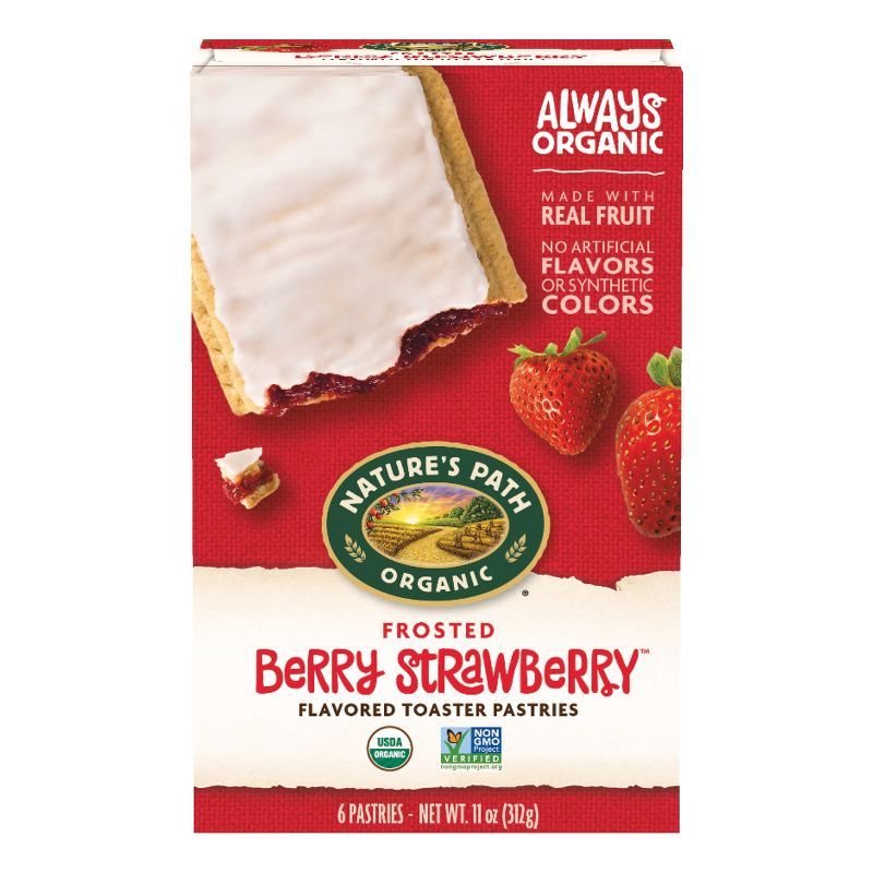 Nature&#39;s Path Organic Toaster Pastries Frosted Berry Strawberry - 6ct, 1 of 7