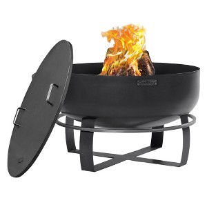 Good Directions Viking 32" XXL Outdoor Fire Pit with Cover Lid Black - 1 of 4