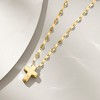 Ross-Simons Italian 10kt Yellow Gold Puffed Cross Necklace - 3 of 4