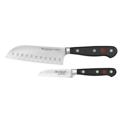 Gibson Home Beaumont 3 Piece Stainless Steel Santoku Knife Set With Cutting  Board In White Marble : Target