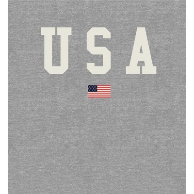 Medium Heather Gray USA Flag Crew Neck Short Sleeve T-shirt
