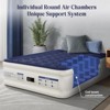 Itopfox Queen Air Mattress with Built-in Pump, Soft Flocked Top Leakproof & Waterproof Foldable Inflatable Bed for Home, Guests, Camping, Storage Bag - 3 of 4