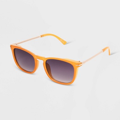 Women&#39;s Shiny Plastic Square Sunglasses with Gradient Lenses - Universal Thread&#8482; Honey Yellow