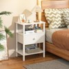 Aukfa Modern Nightstand with Built-in Charging Station, USB Ports & Storage Drawer - 2 of 4