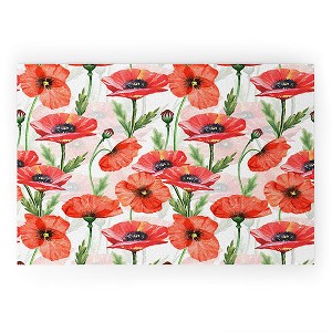 UtArt Summer Botanical Poppies Field Welcome Mat - Society6 - 1 of 4