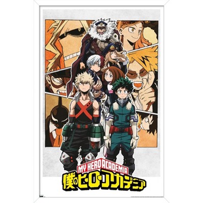 Trends International My Hero Academia - Characters Framed Wall Poster Prints White Framed ...