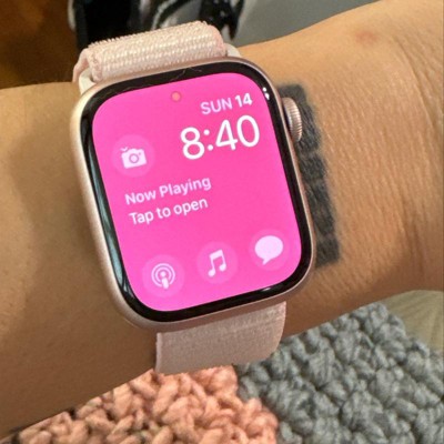 Apple Watch Series 9 GPS 41mm Pink Aluminum Case with Light Pink Sport Loop  