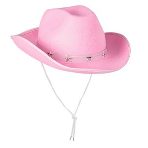 Zodaca Felt Pink Cowgirl Hat for Women and Men, Costume Accessories, 14.8 x 10.6 x 5.9 Inches - 1 of 4