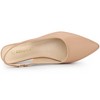 Allegra K Women's Faux Leather Pointed Toe Slip-On Slingback Flat Pumps - 3 of 4